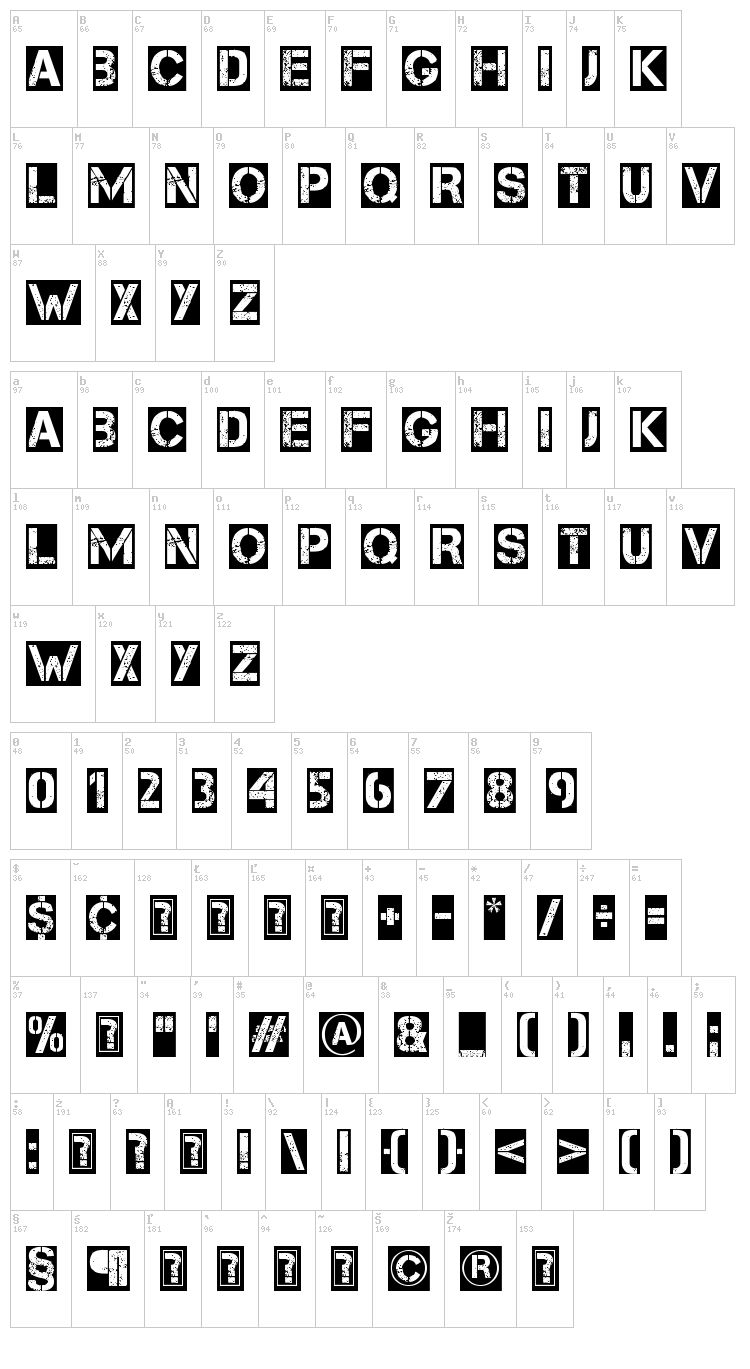 Capture it font map